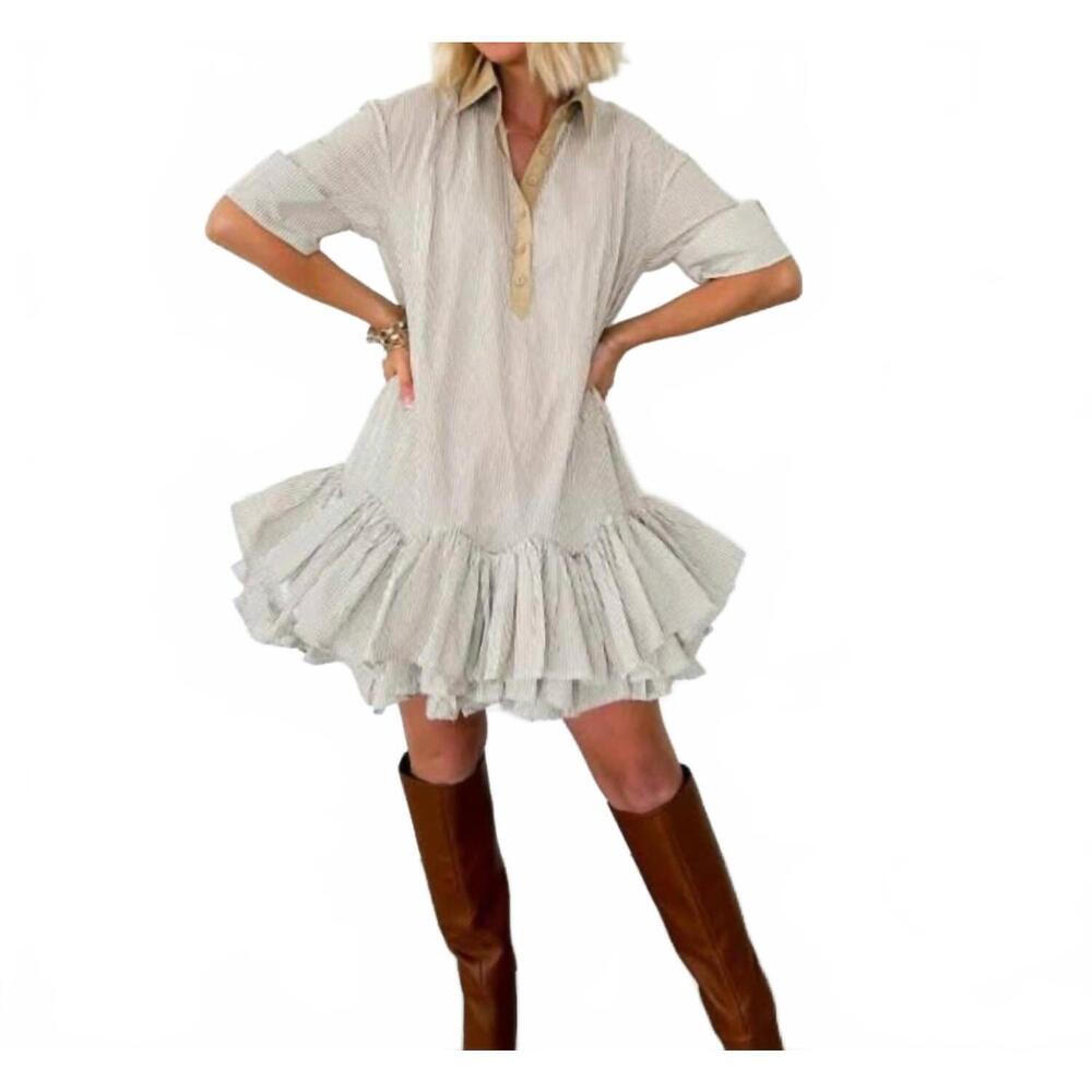NEW SOFIA THE LABEL western mini dress in tan